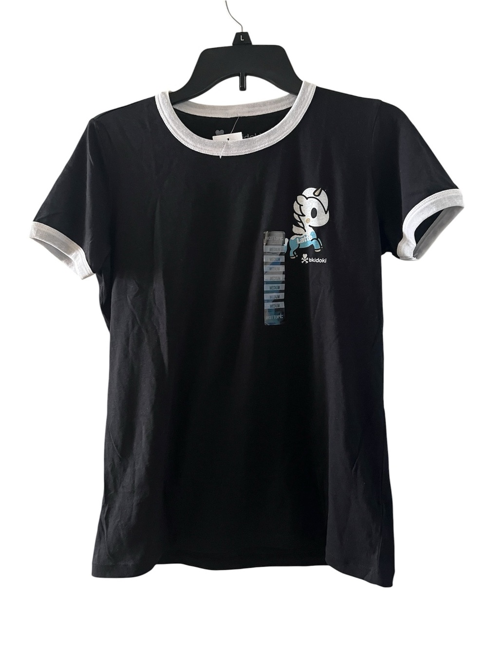 Tokidoki Love Ramen Black Latte Unicorn Graphic Ringer Tee